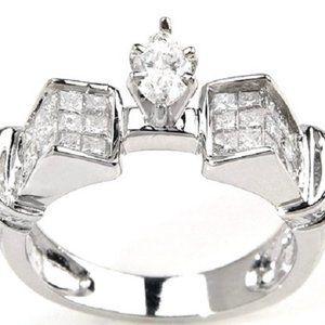 Marquise 2 Ctw Created Diamond CZ Engagement Solitaire Ladies Ring Size 7